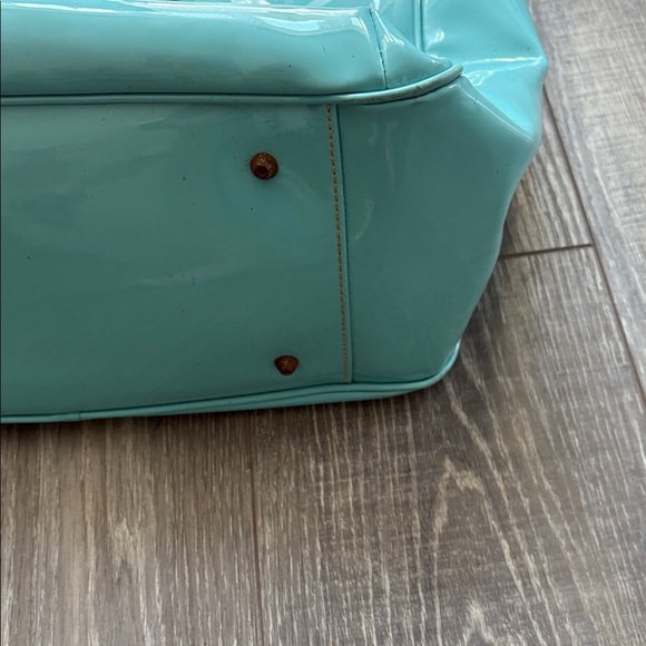 Maxx New York Turquoise Tote Bag with Circular Handle - Picture 4 of 8